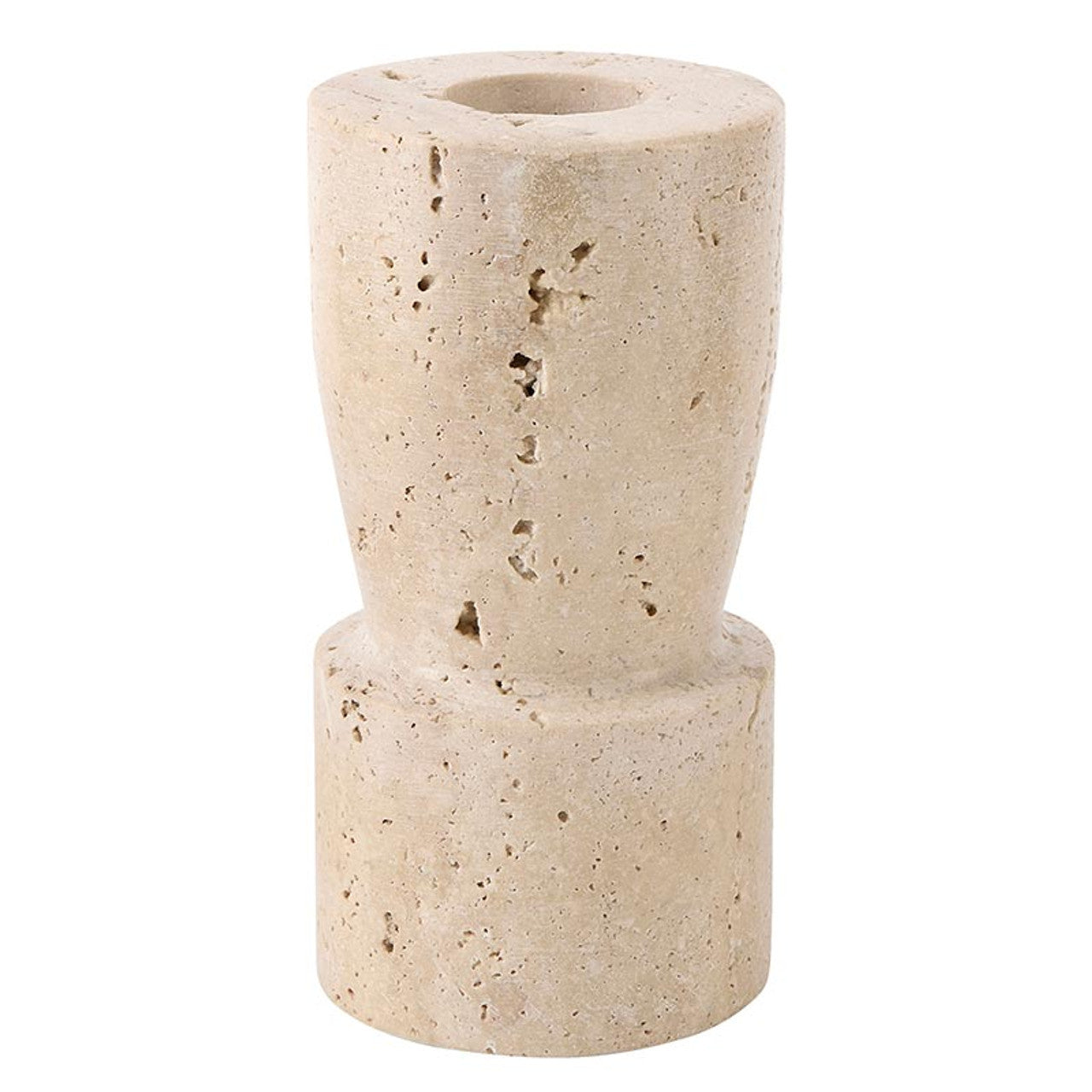 Tall Travertine Marble Taper Candle Holder