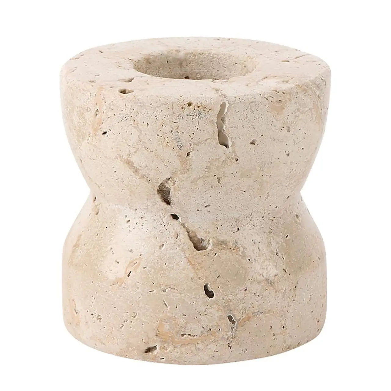 Travertine Marble Taper Candle Holder