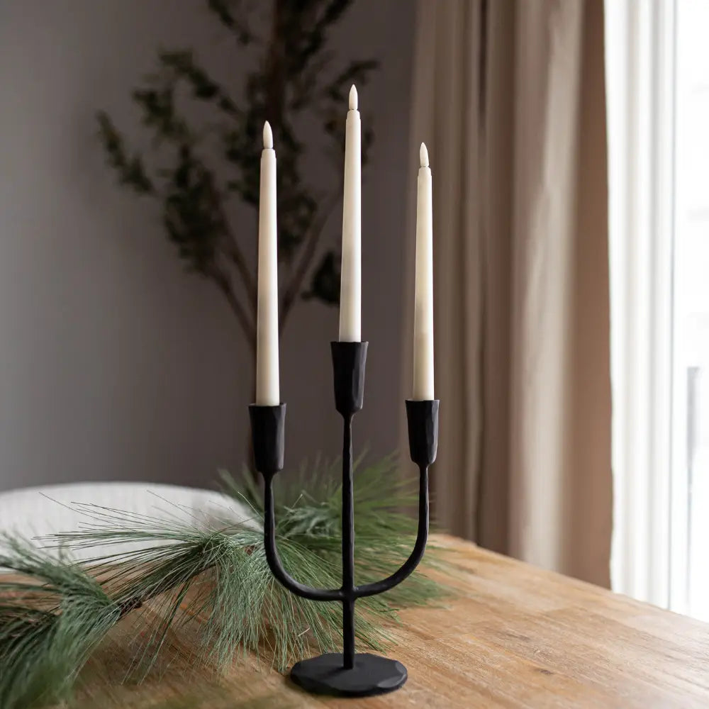 Iron 3 Arm Candelabra