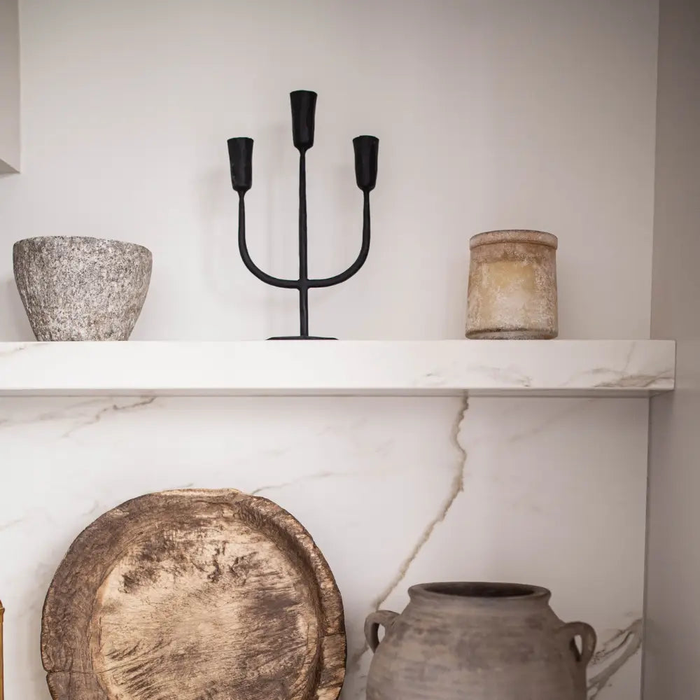 Iron 3 Arm Candelabra